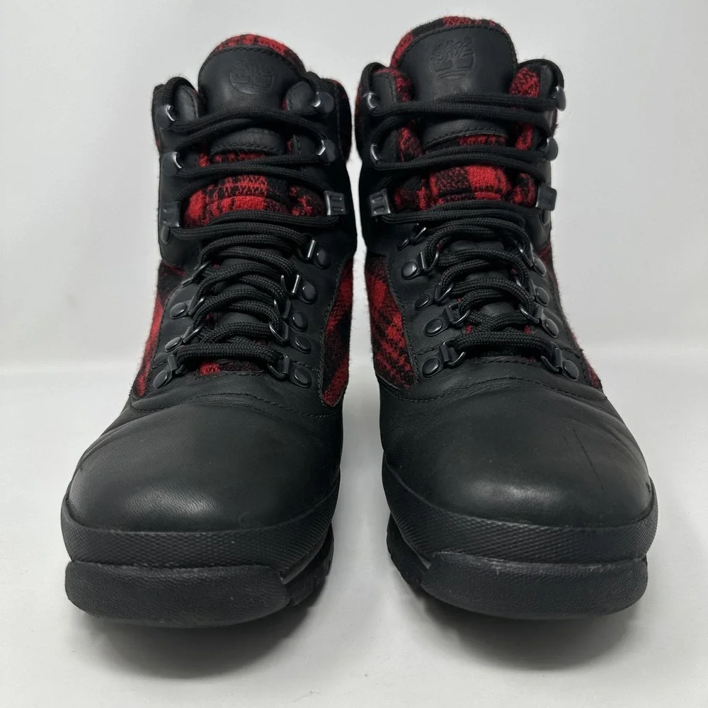 Timberland‎ Woolrich Wool Buffalo Plaid Euro Hiker Boots Mens Size 9 Leather